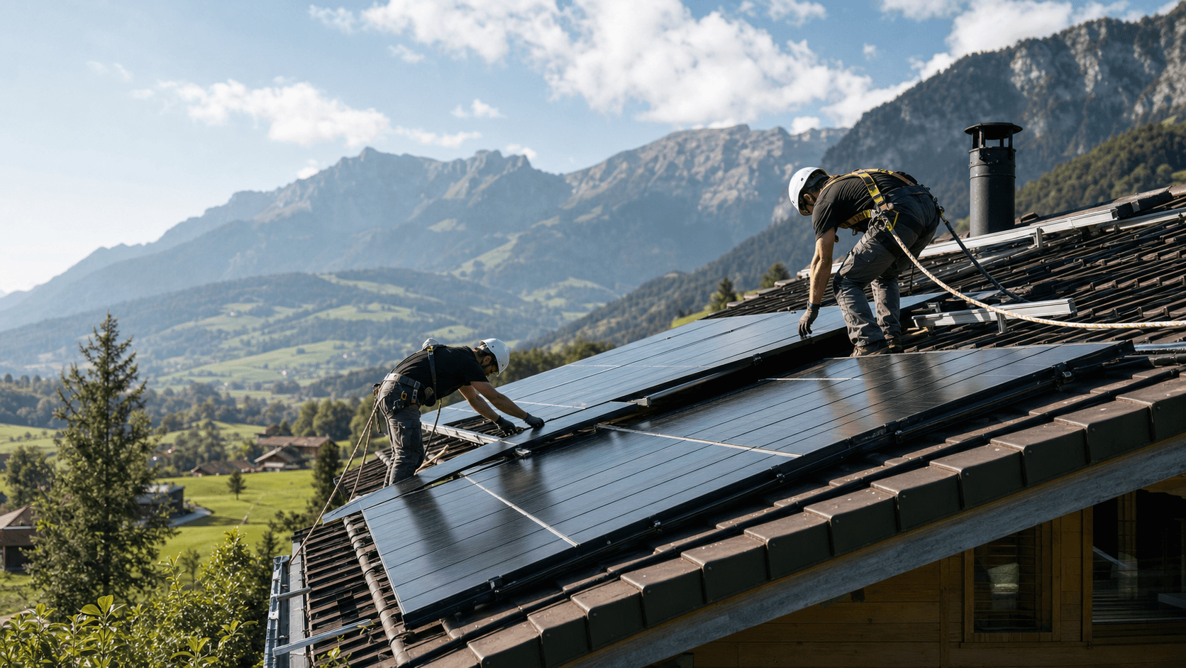Pose panneaux solaires Suisse : étapes maison