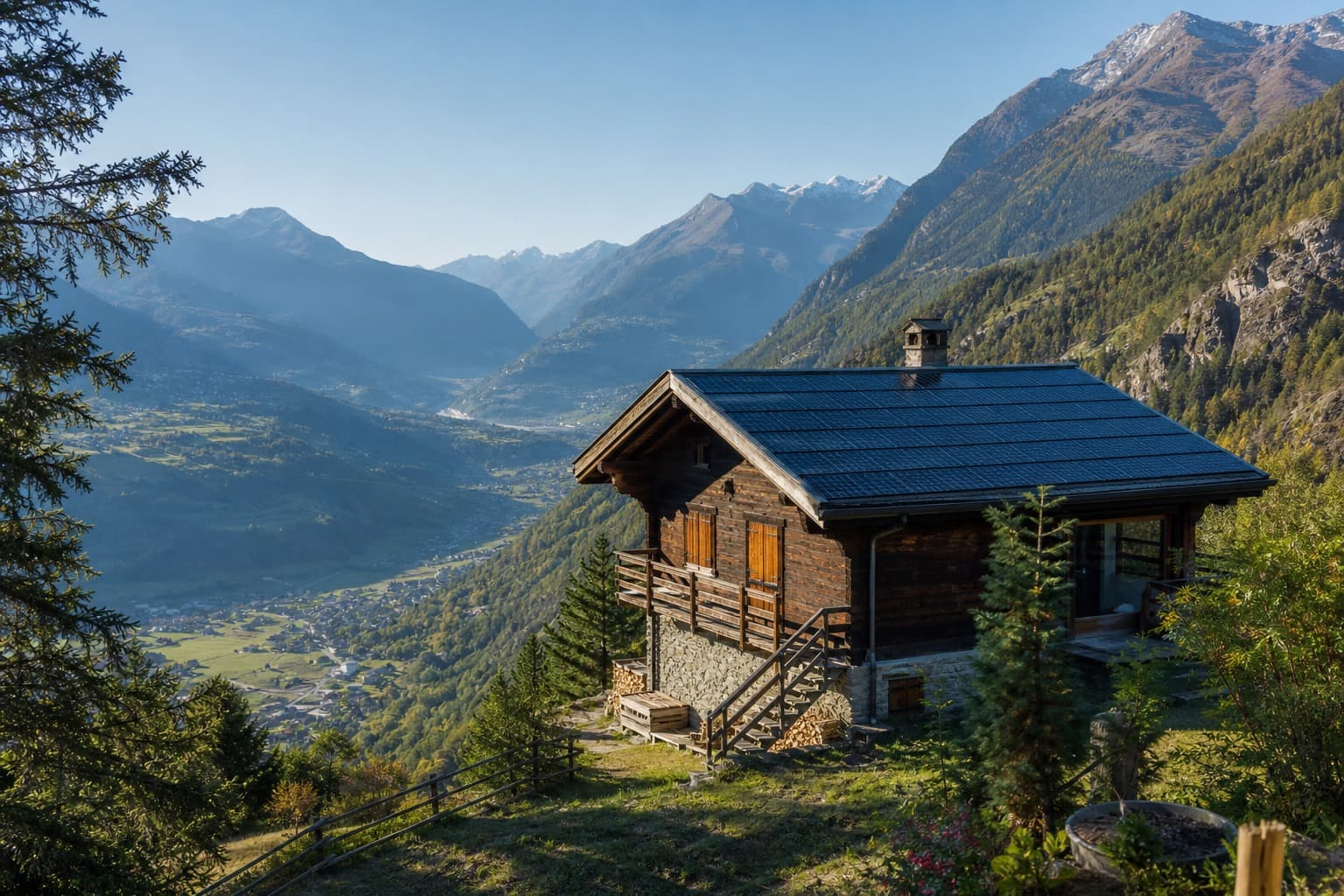 Photovoltaïque Valais : maison alpine