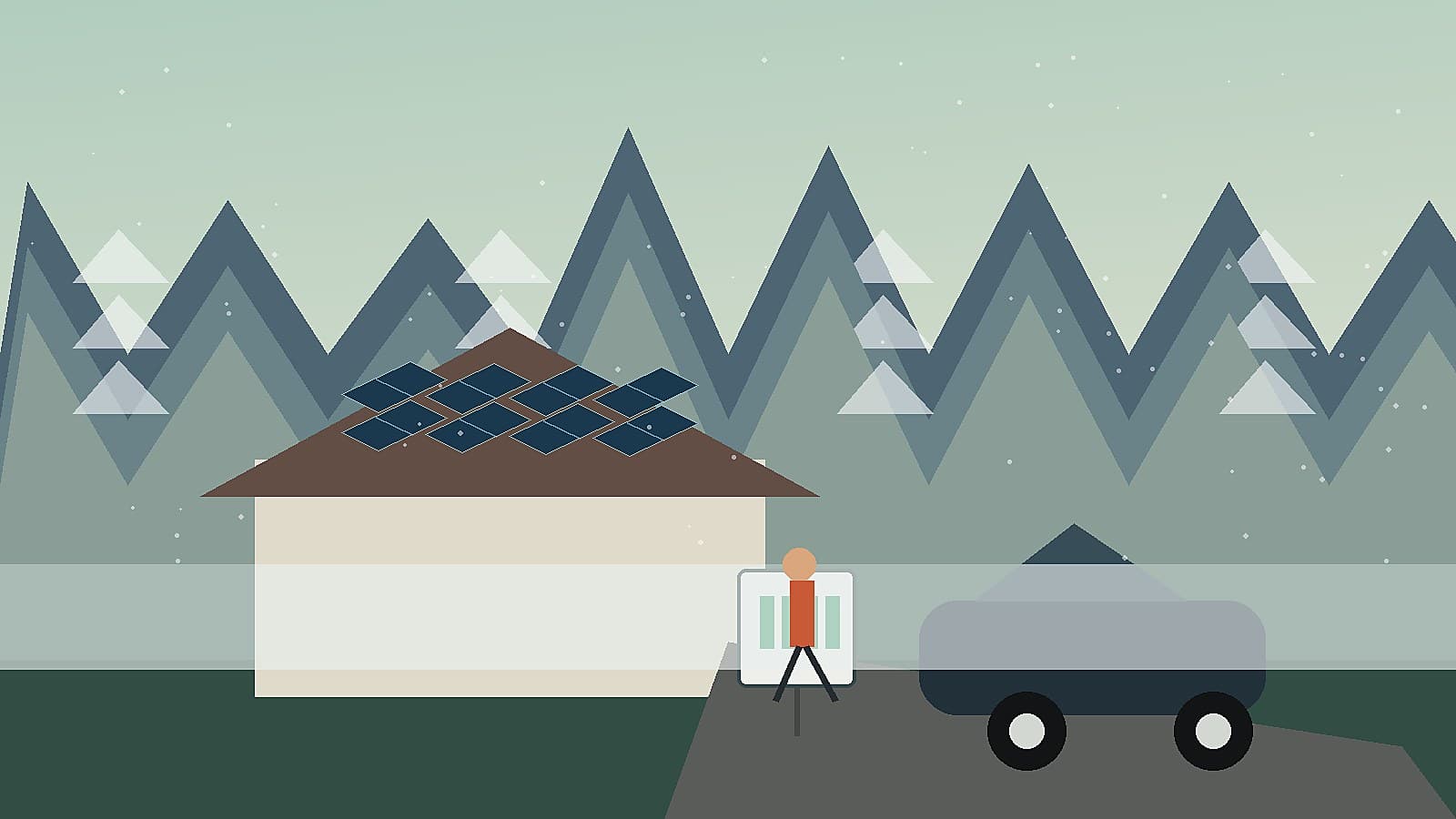 Solaire et batterie en hiver Suisse
