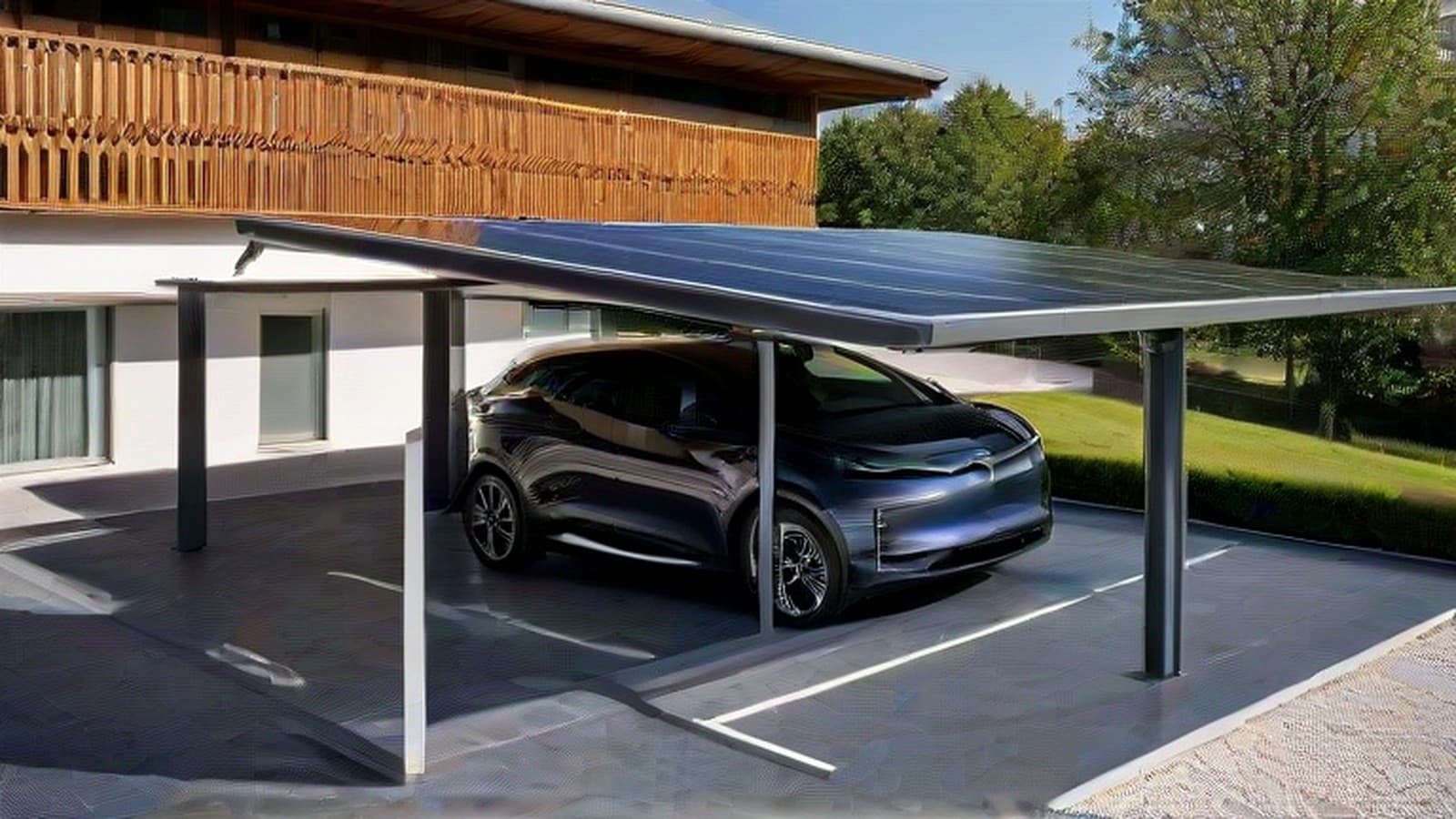 Ombriere solaire de parking en Suisse