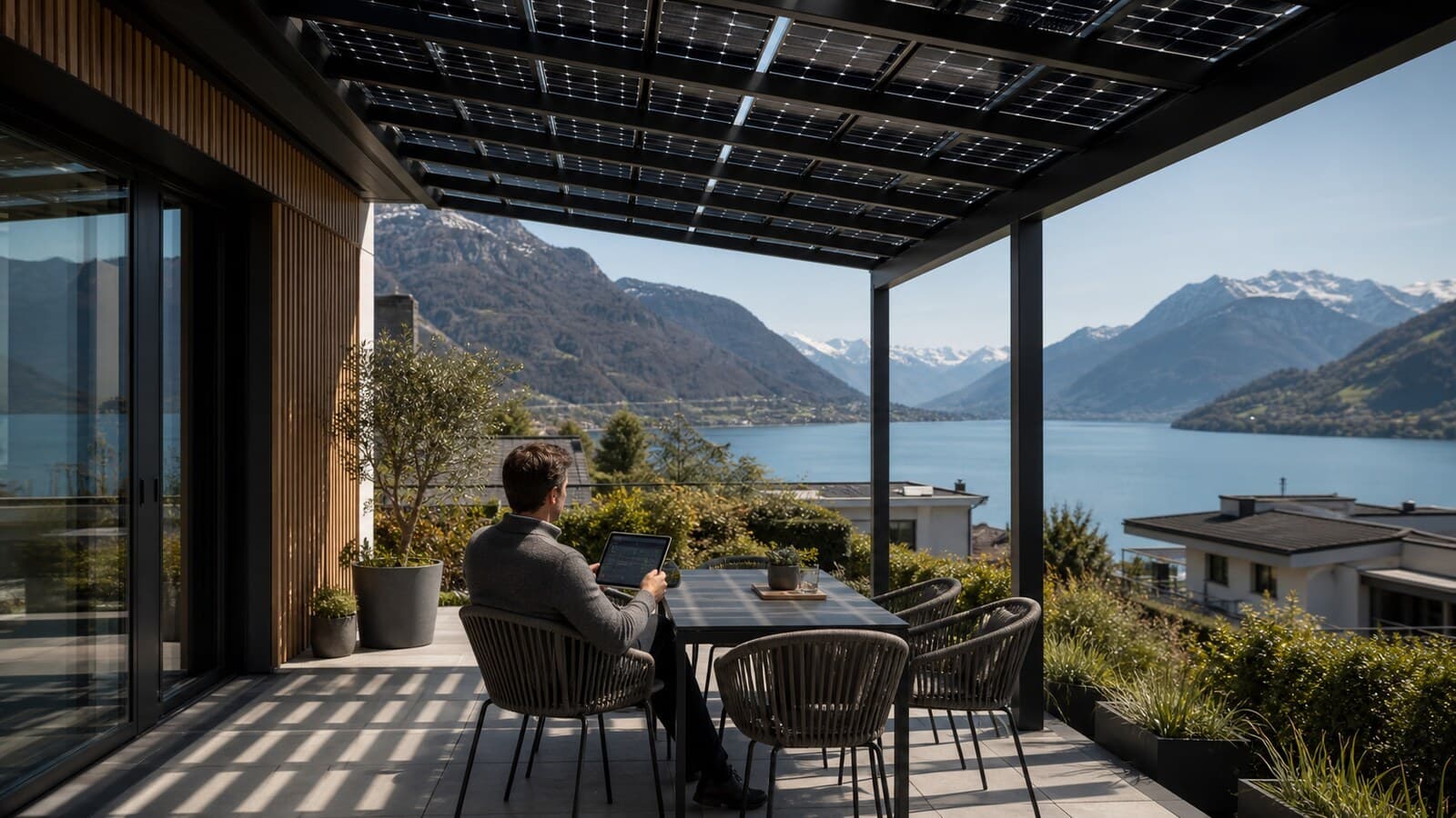 Pergola photovoltaique en Suisse 2026 : Guide complet pour terrasse solaire