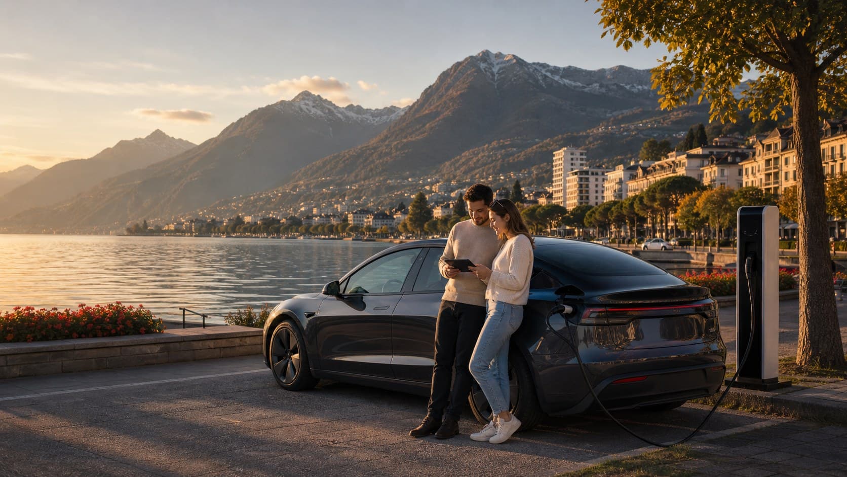 Tesla sur la Riviera : Montreux, Vevey, Aigle — le guide 2026