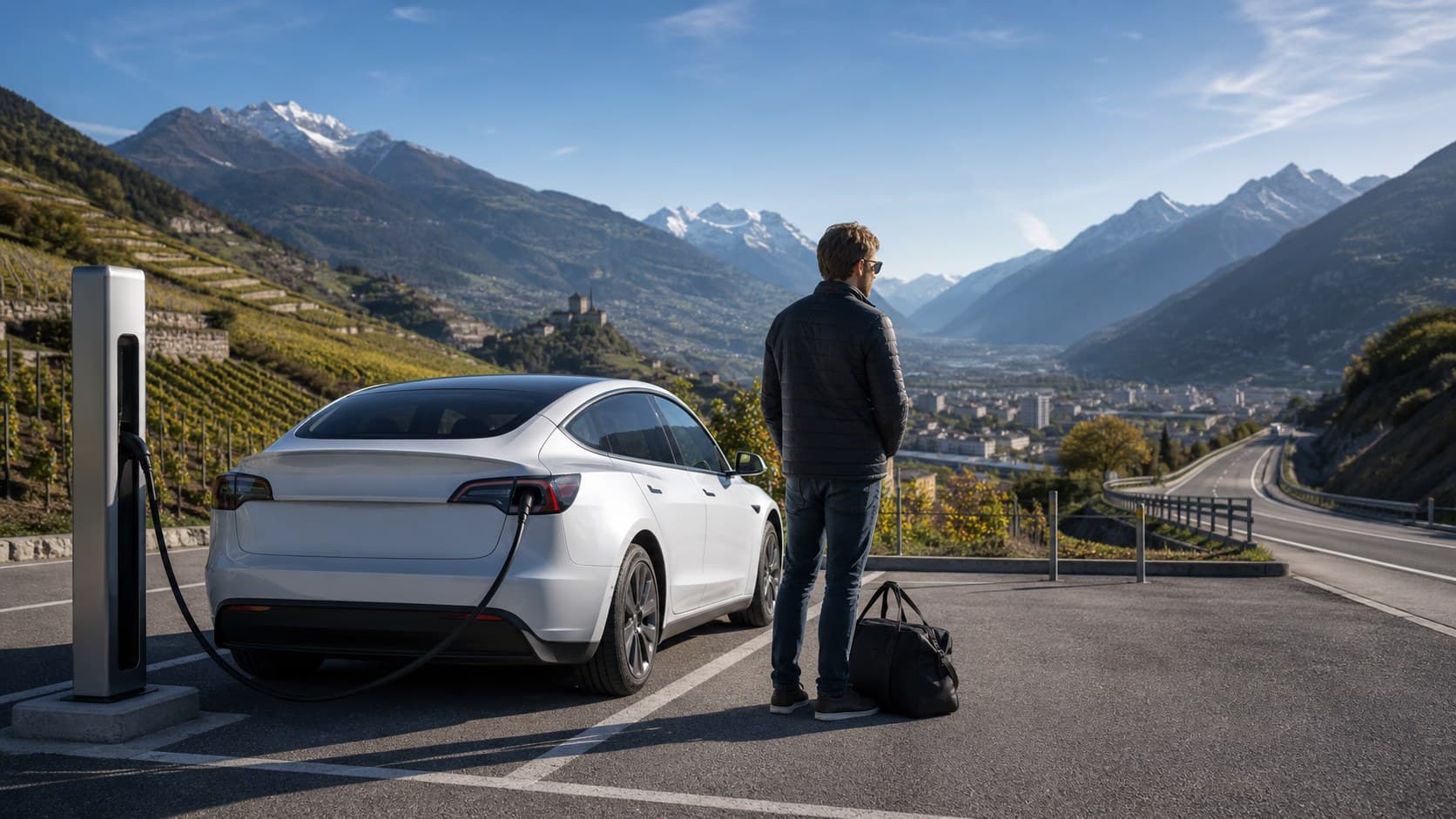 Tesla en Valais : Sion, Martigny, Sierre — Superchargeurs et conduite alpine