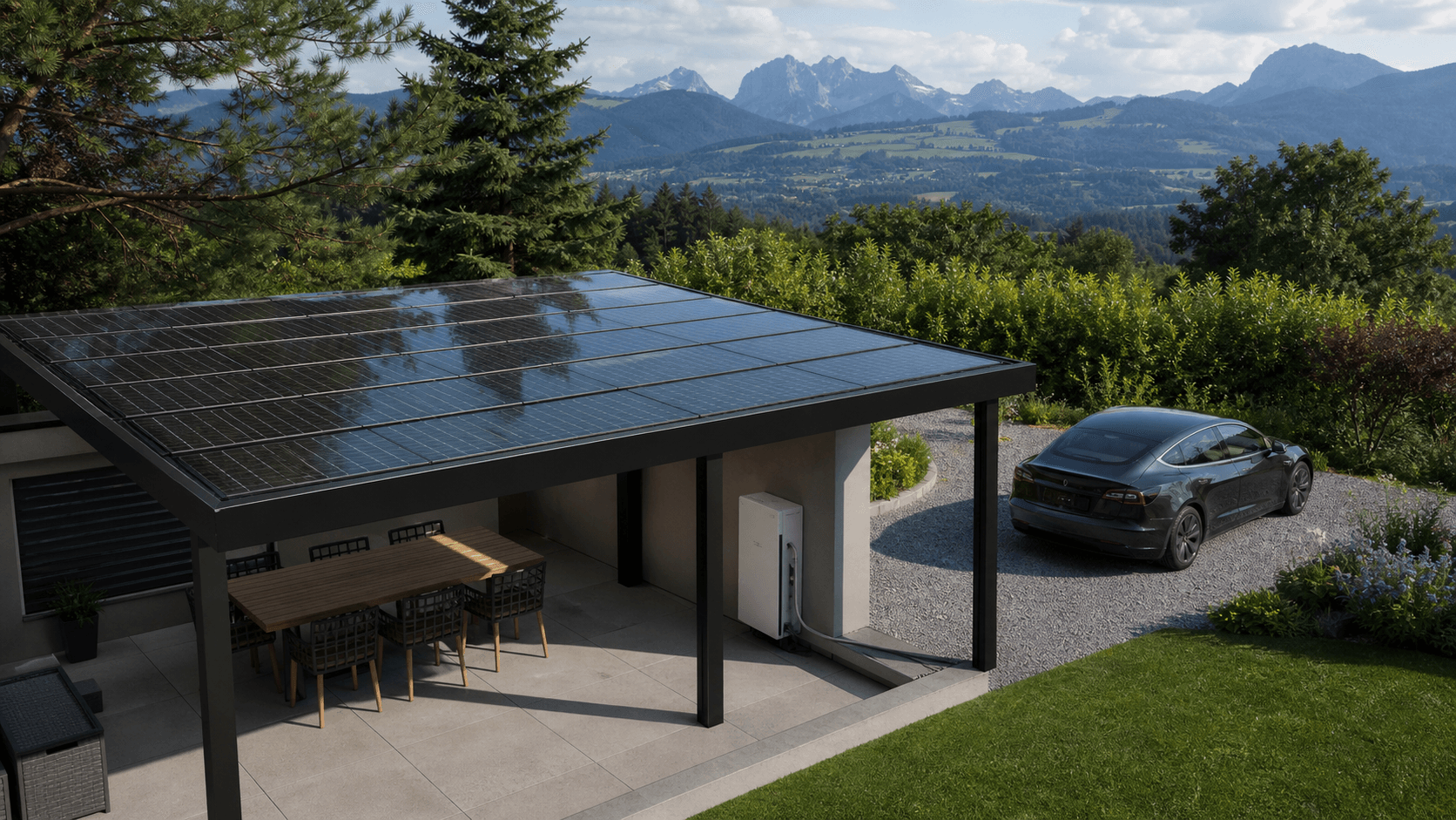 Pergola solaire : étude technique en Suisse