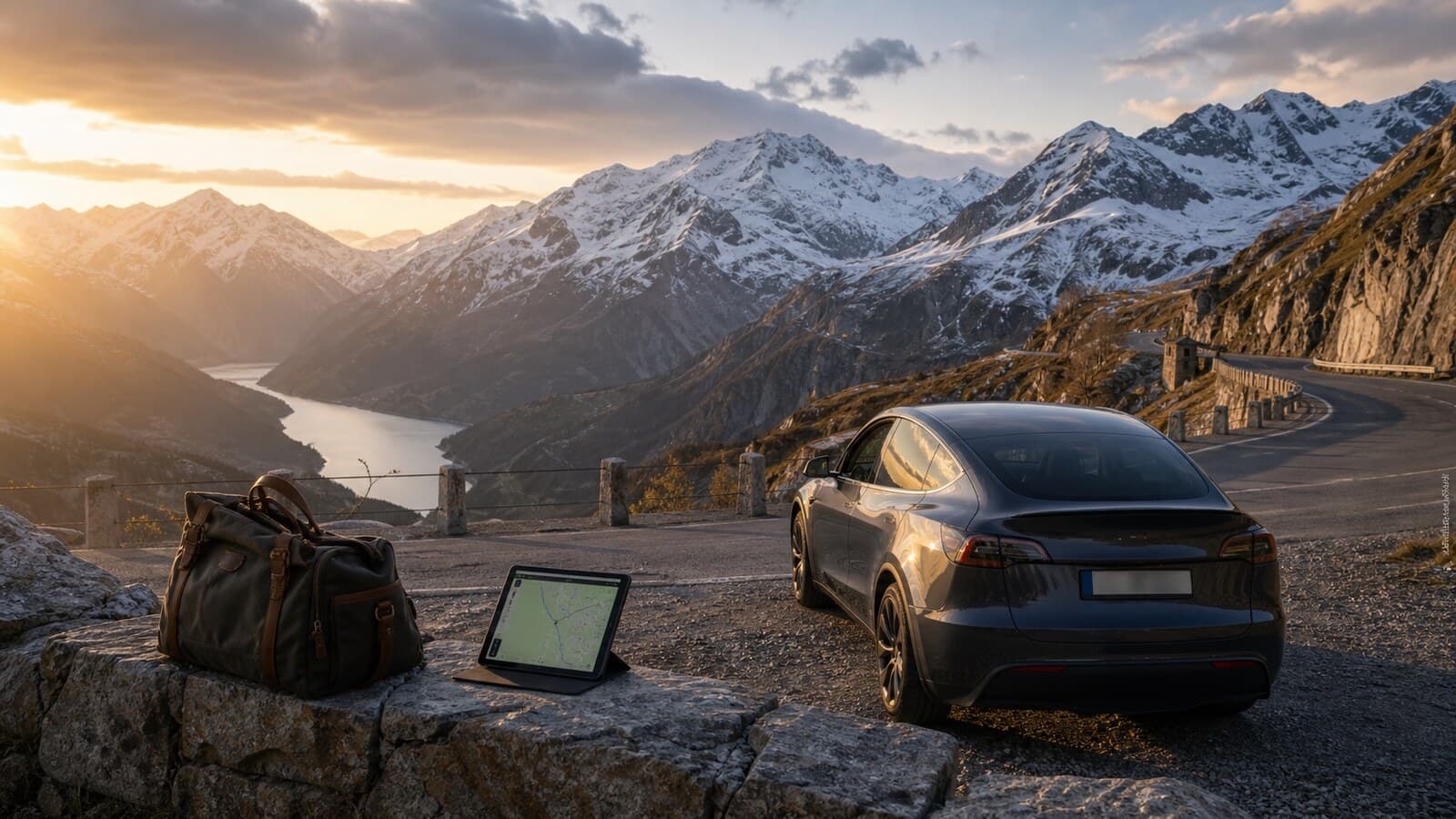 Road trip en Tesla dans les Alpes suisses