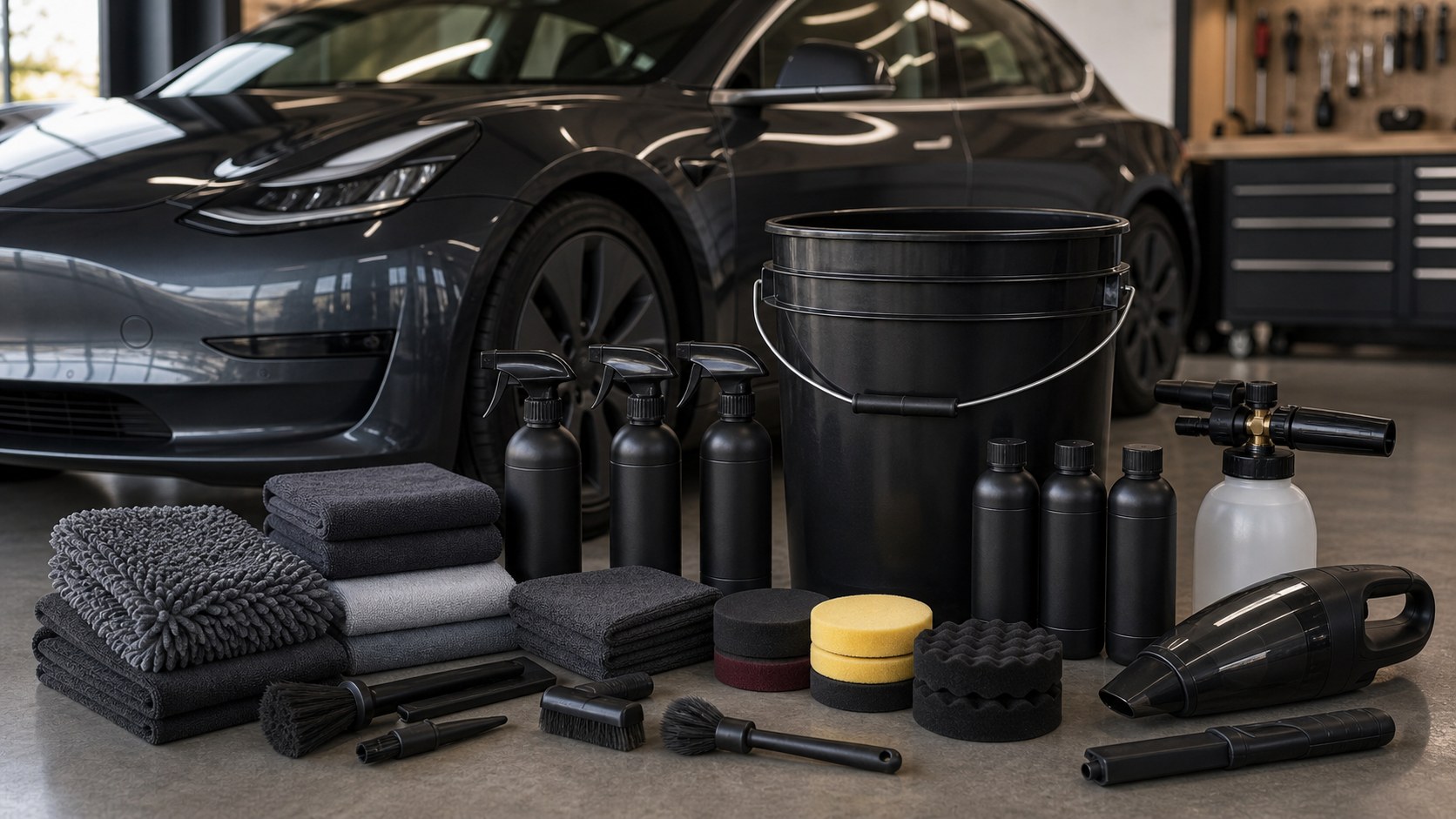 Kit complet detailing premium (seau + accessoires)