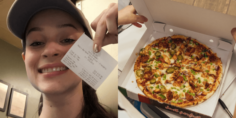 Un diplômé de la génération Z a décroché un stage en portant la casquette de l’American University lors d’un travail commun de pizza.  Elle travaille maintenant chez Cisco.